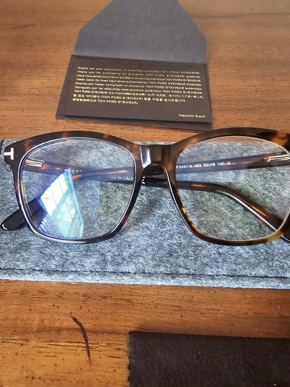 Tom Ford FT5481-B Havana Blue Light Blocking Eyeglasses 52mm